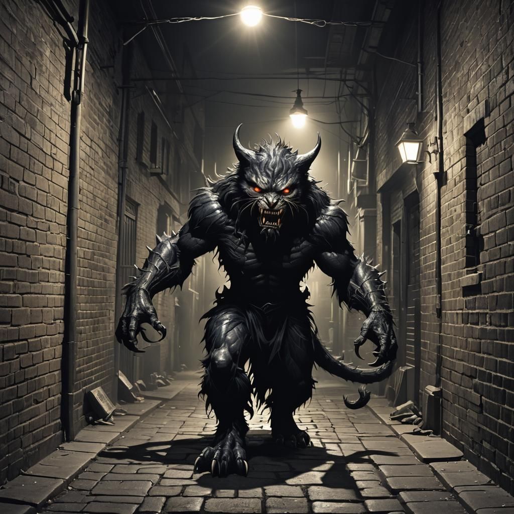 Werecat Emerges in Dark XIX London Alley