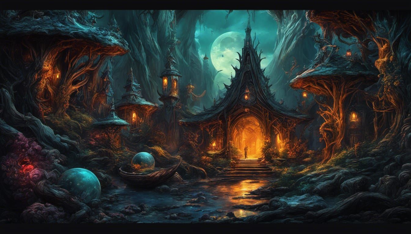 Epic Dark Fantasy Realm in Moody 3D Splendor