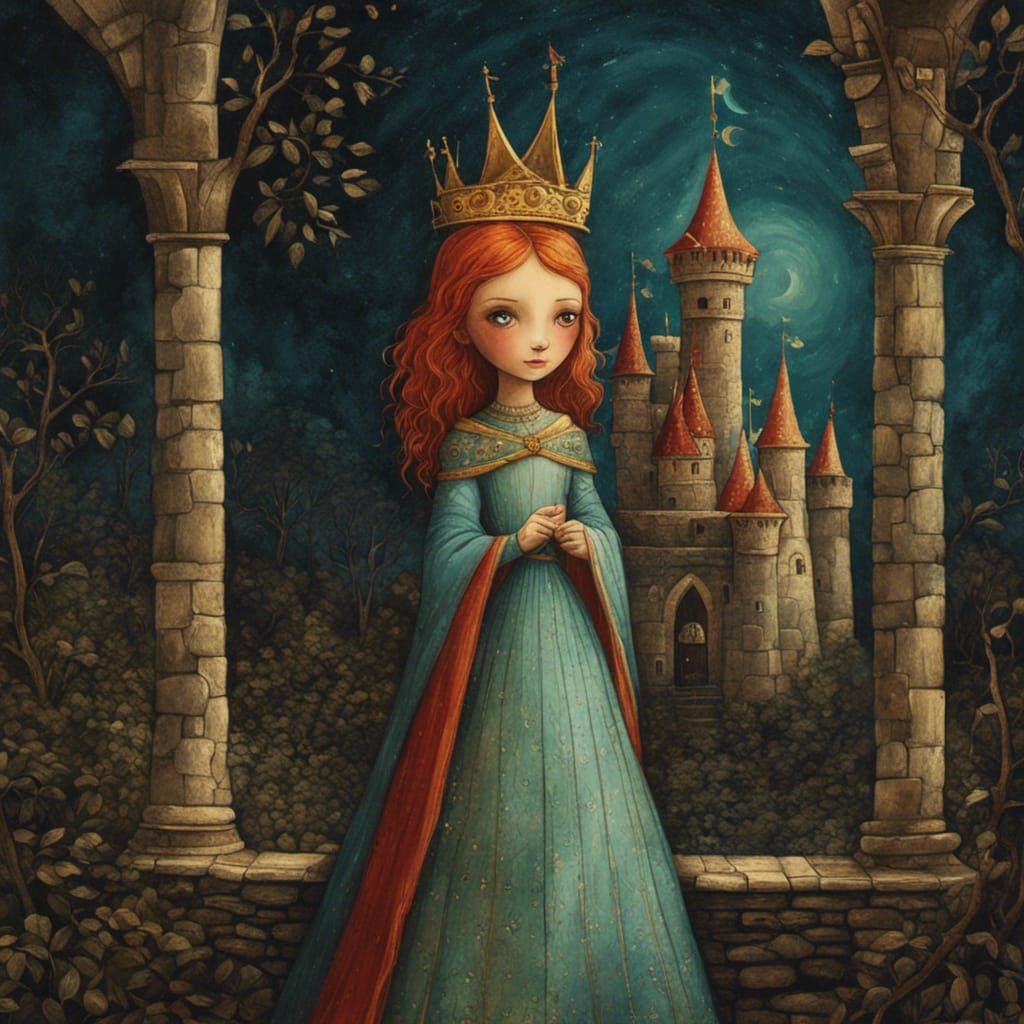 Medieval Princess in Moody Castle
