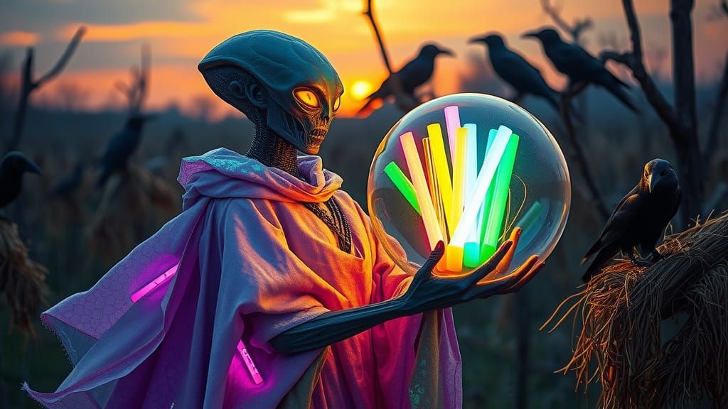 Mystical Alien Ambassador Arrives at Scarecrow Reservation i...