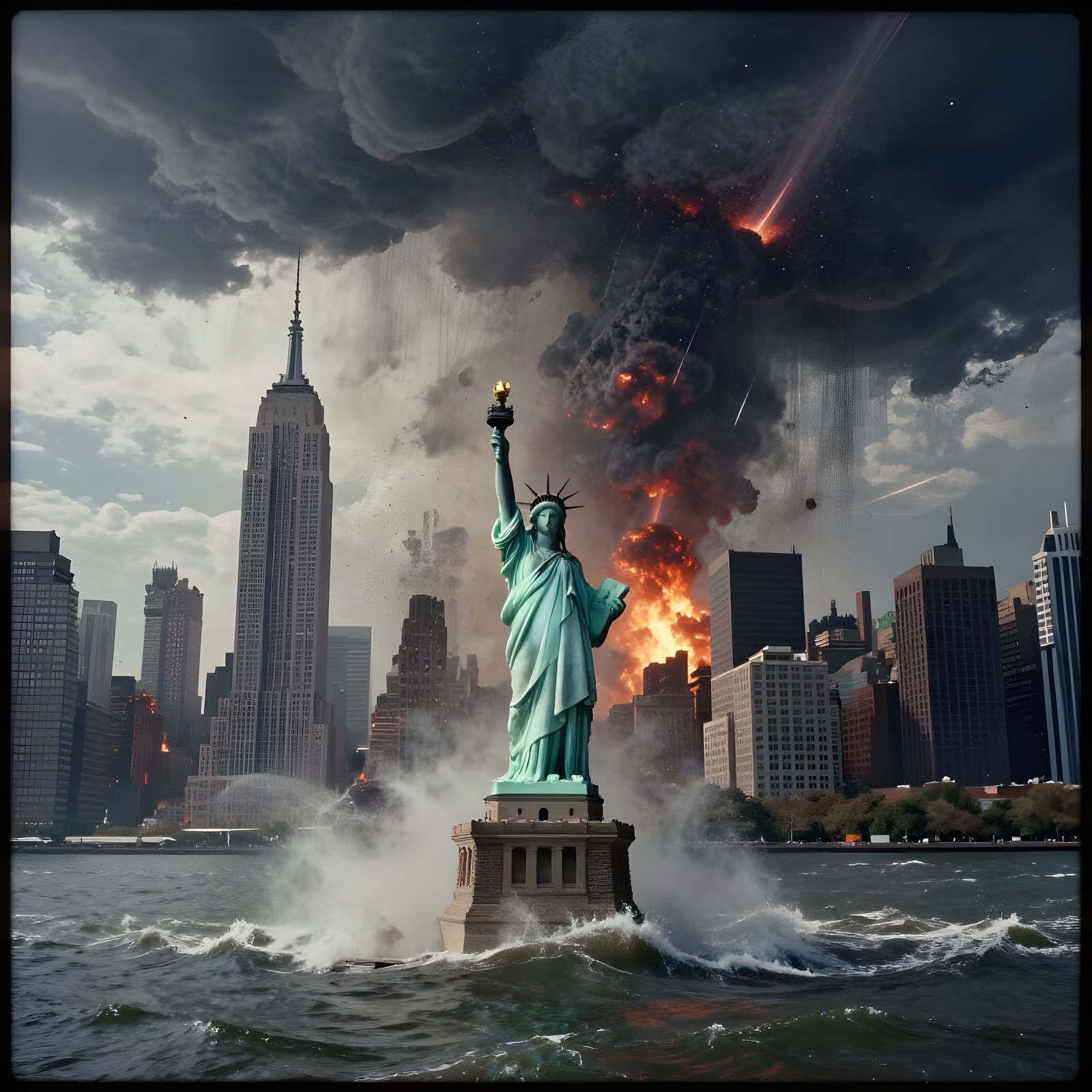 Epic Destruction of New York City Amidst Tides and Meteors