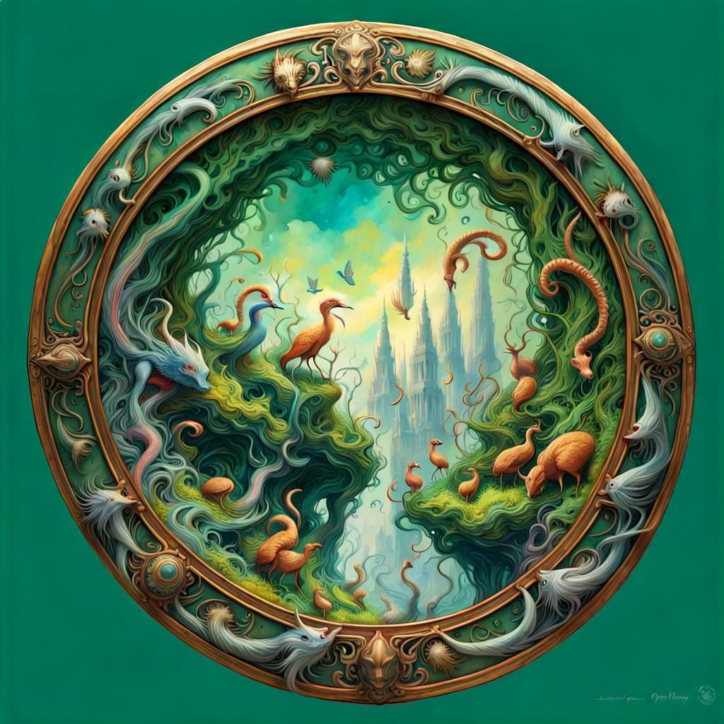 Fantastical World in Gothic Gouache Watercolor