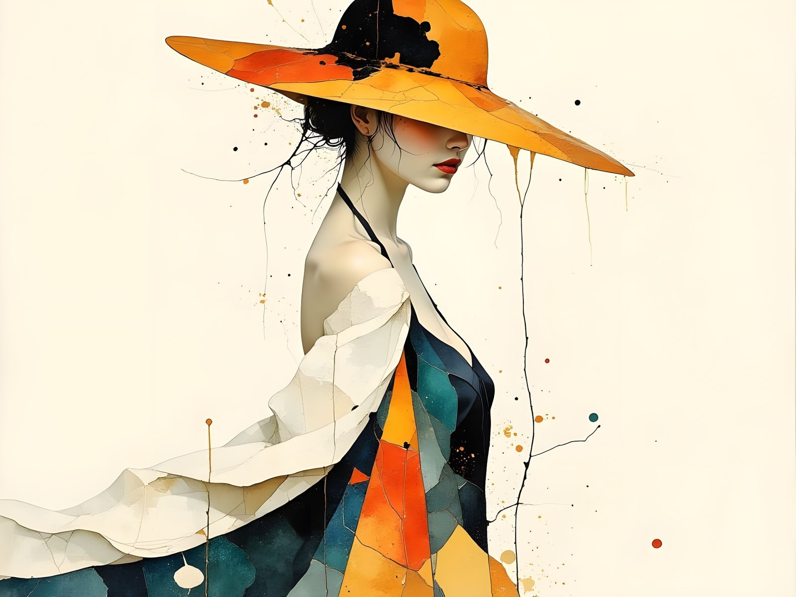 Ethereal Woman in Minimalist Abstraction