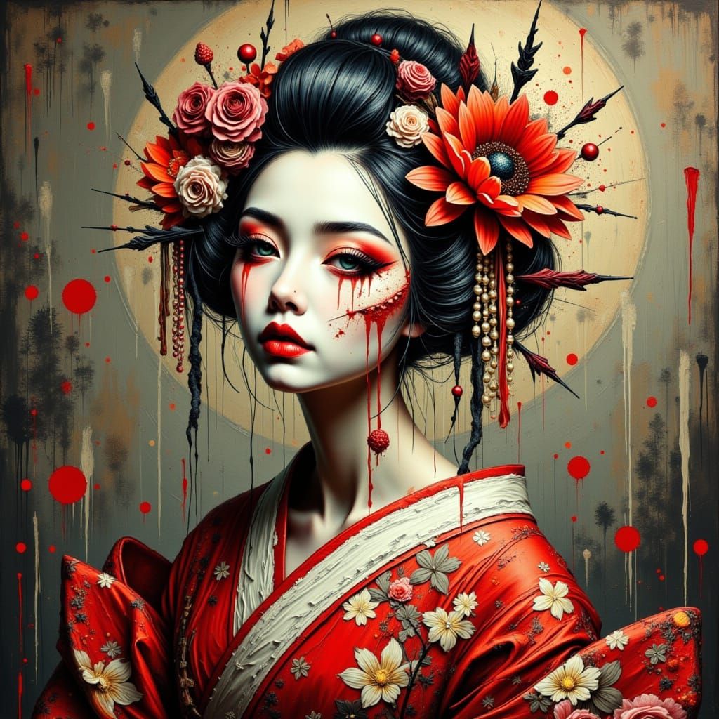 Traditional Japanese Geisha in Elegant Attire