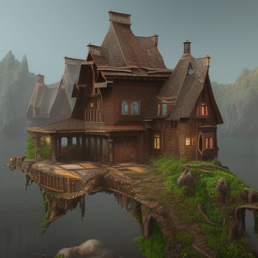 Ethereal Fantasy Home in Vibrant Color