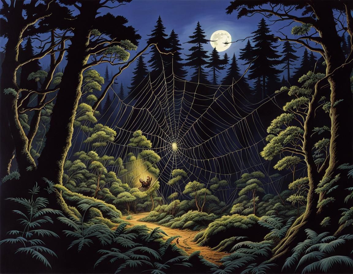 Dark Fantasy Forest Scene in Larry Elmore's Style