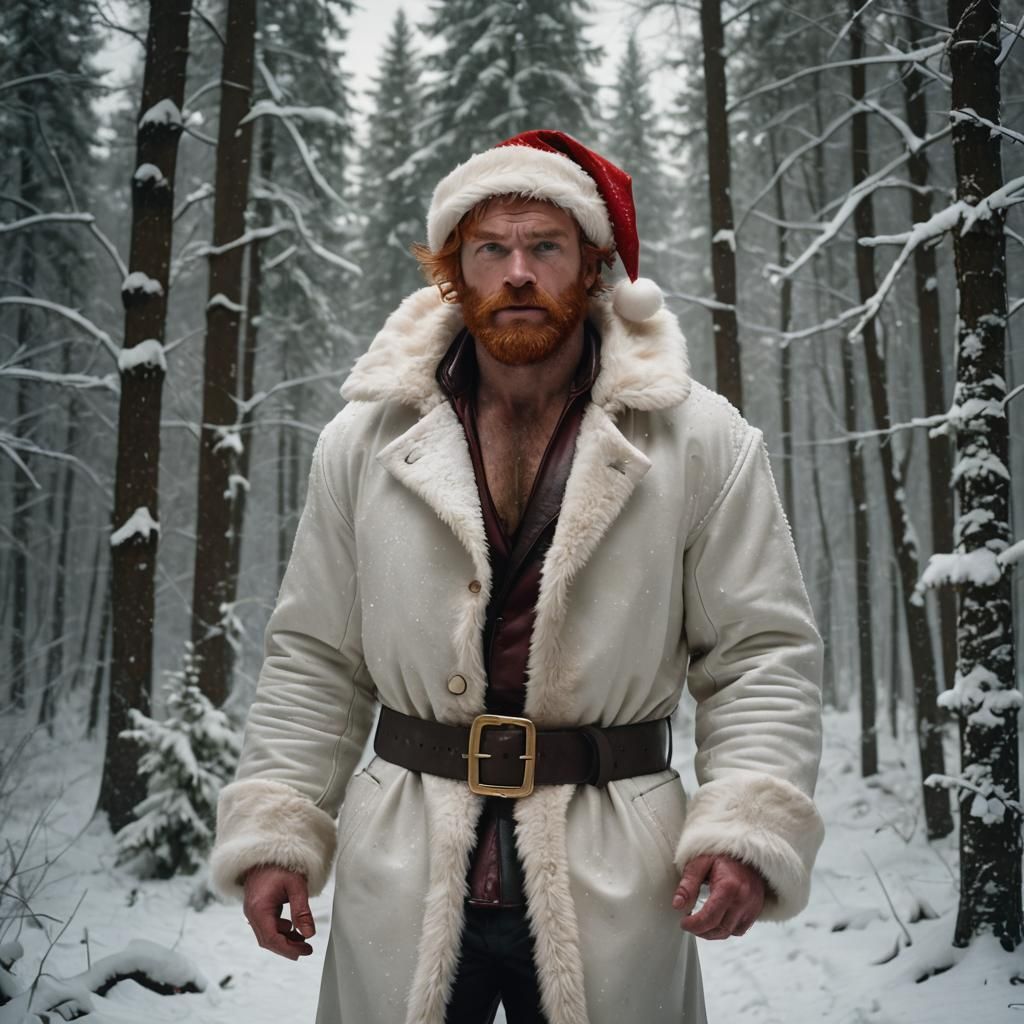 Mysterious Santa in Winter Wonderland