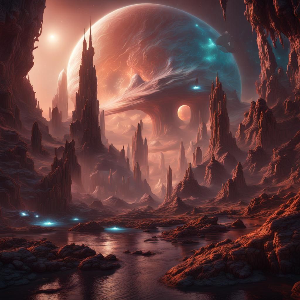 Surreal Cosmic Gateway in Vibrant Hues