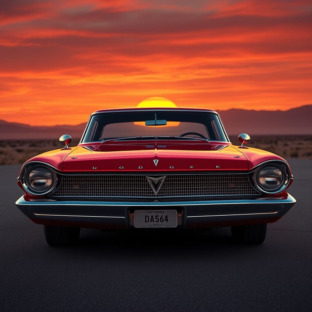 Vintage 1960s Dodge Car in Fantasy Concept Art
