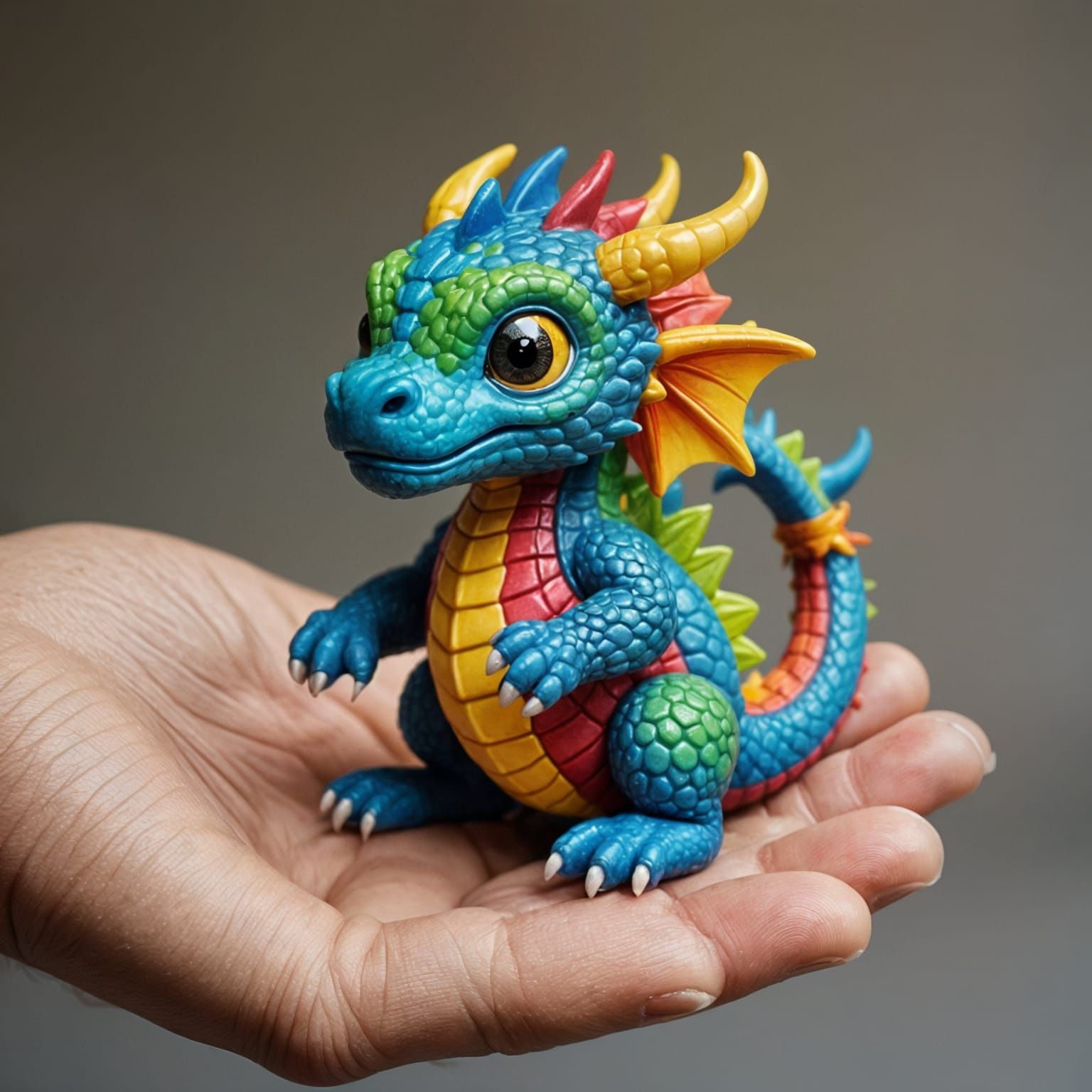 Delicate Miniature Dragon in Vibrant Colors