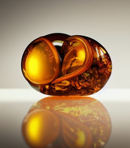 Alien Tick Encased in Amber: Hyperrealistic Close-Up