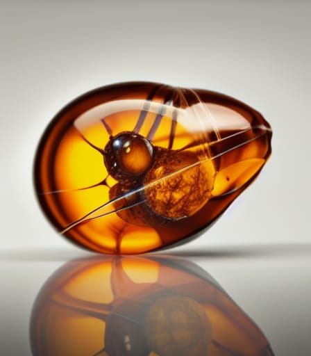 Alien Tick Encased in Amber: Hyperrealistic Close-Up