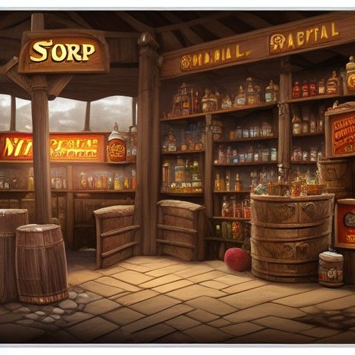 Mystical Merchants Marketplace in Ancient Style