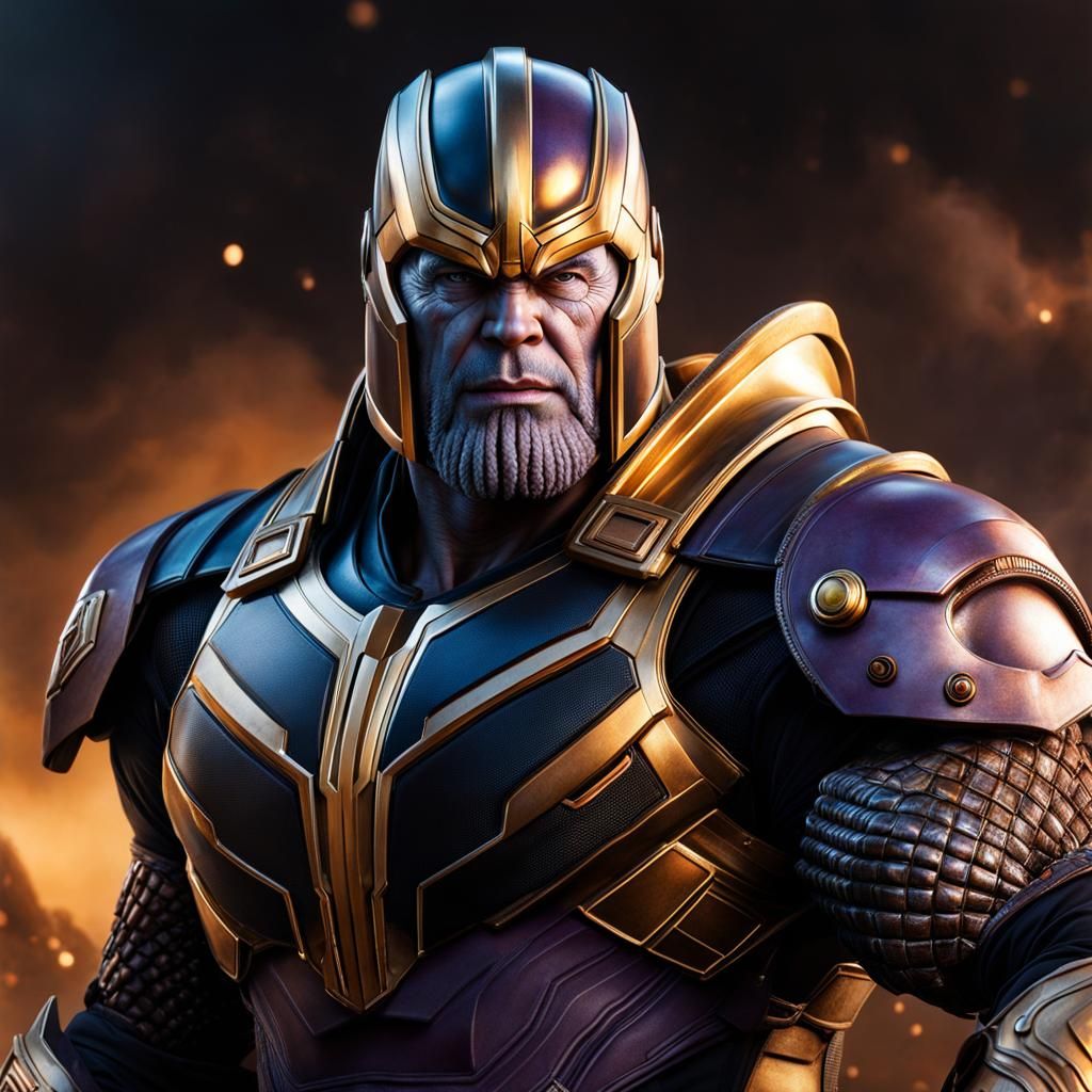 Powerful Warrior in Epic Body Armor and Arsenal