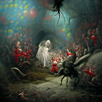 Whimsical Fairy Wonderland in hell horror Gustave Doré Greg ...