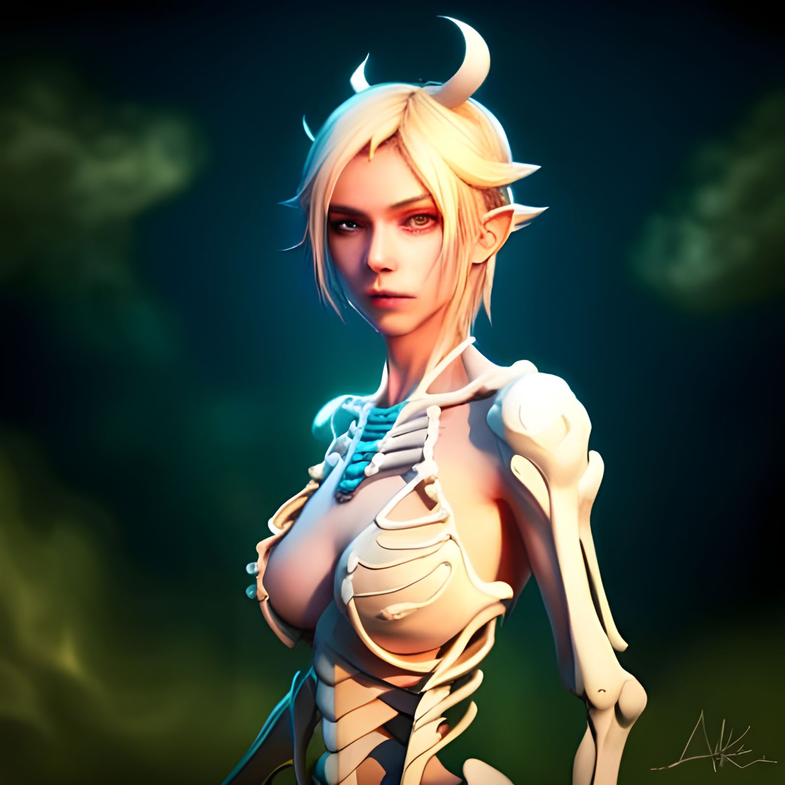 Soralis: Skeleton Dragon in Manhwa Style