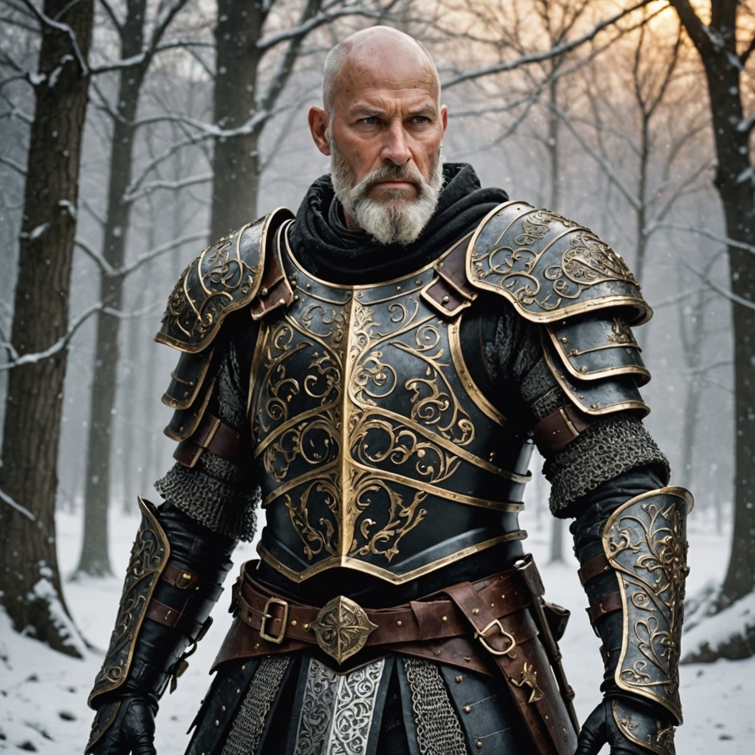 Medieval Knight in Majestic Armor