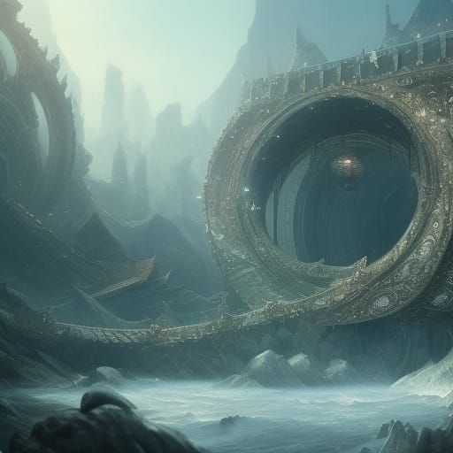 Ethereal Fantasy Realm in Vibrant Deep Color