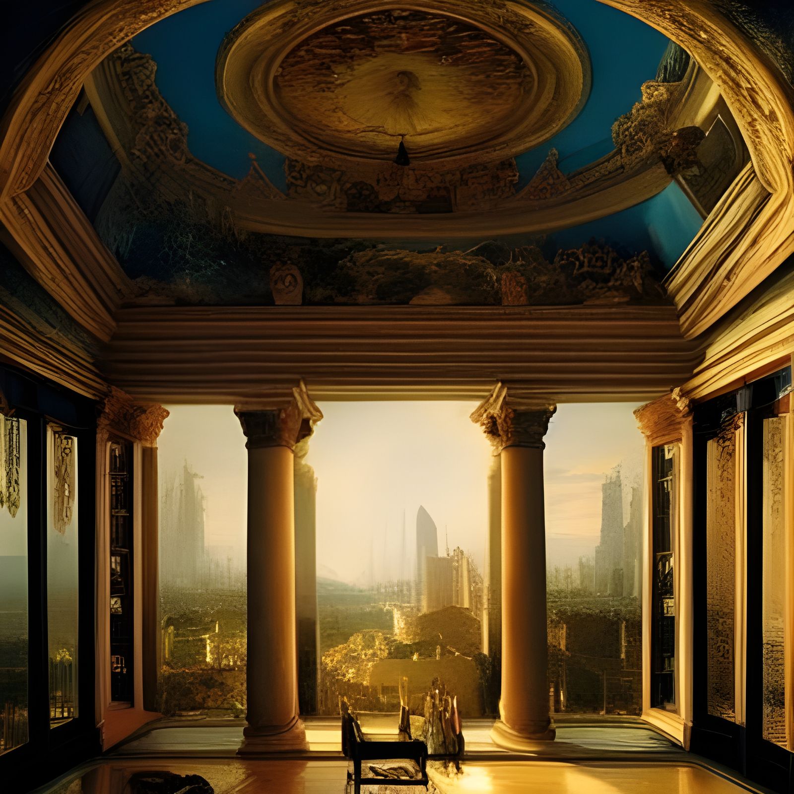 Luxurious Cyberpunk Royal Bedroom Awaits in Vibrant Technico...