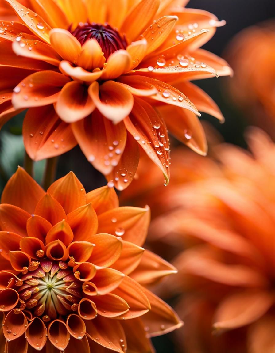 Orange Dahlia in Ethereal Light