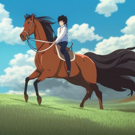 Ethereal Stallion in Majestic Human Ride