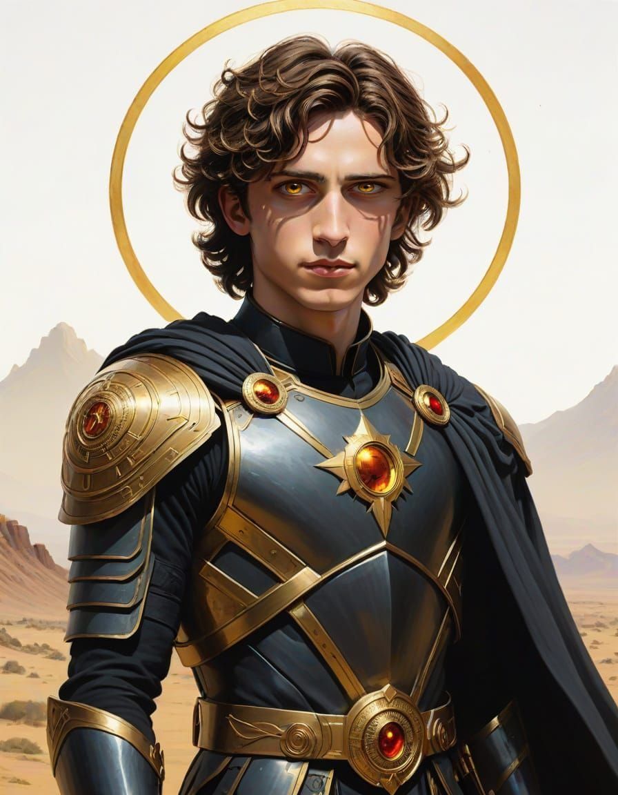 Timothy Chalamet as Paul Atreides with Glowing Golden Eyes