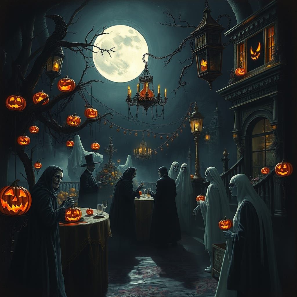 Haunted halloween themed New Year's Ball