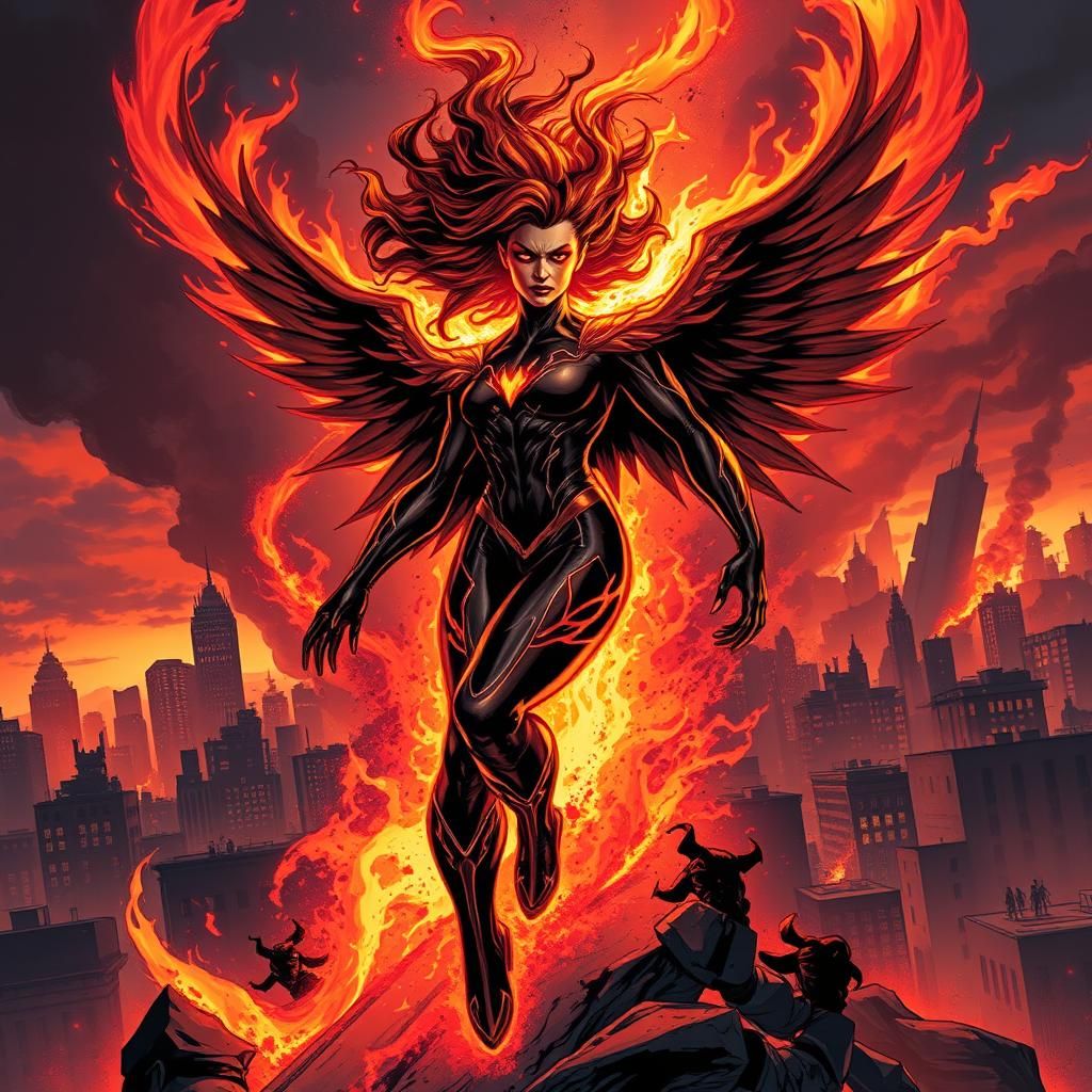 Dark Phoenix Rises from Fiery Ruins in Dramatic Comic Book S...