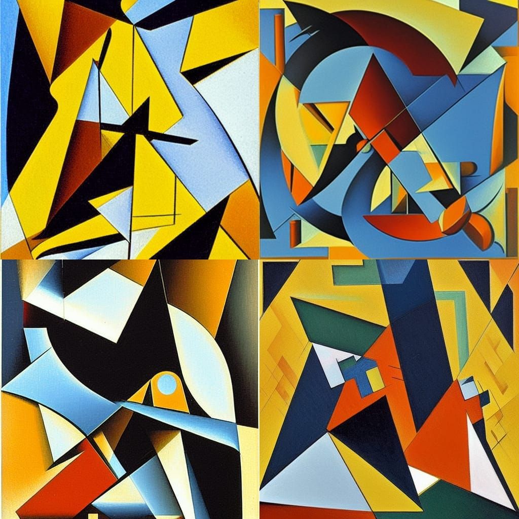 Vibrant Cubist Rift in Euclidean Space