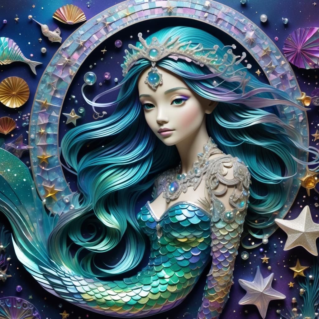 Iridescent Galactic Mermaid Masterpiece