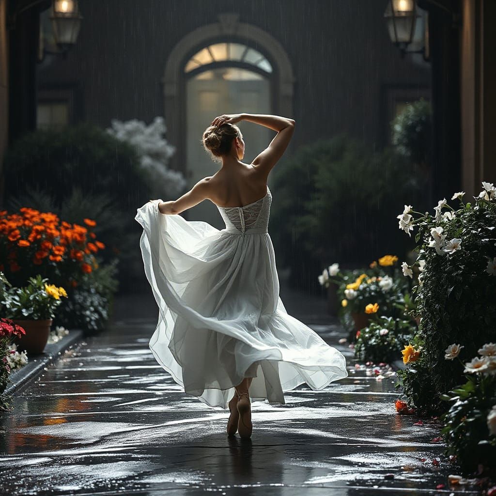 Ballerina's Charleston Dance in Nostalgic Black and White