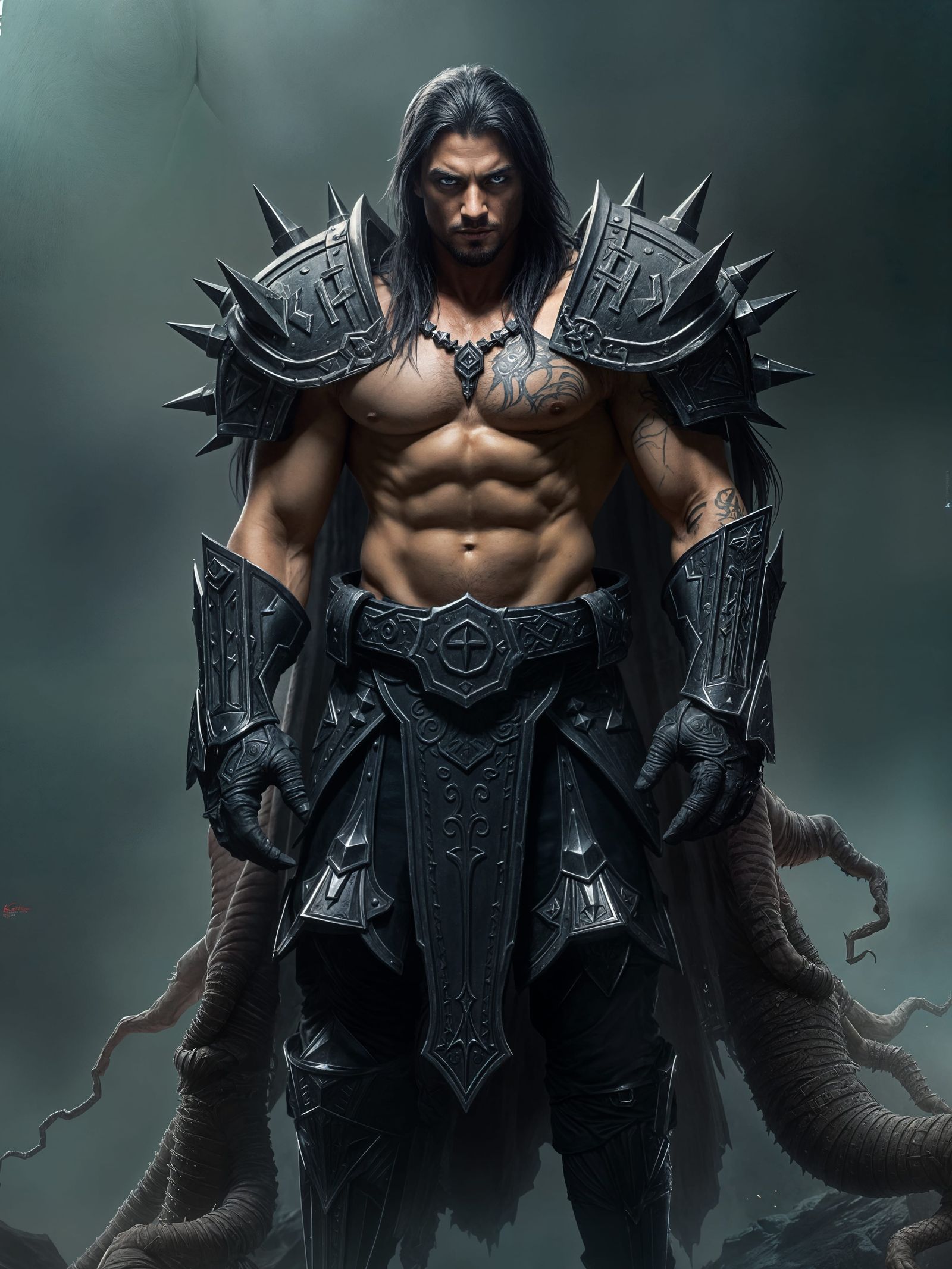 Dark Knight Armor in Blackened Steel