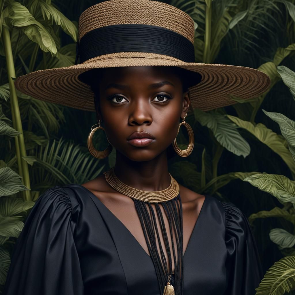 Ethereal Black Girls in Hyperrealistic Glory