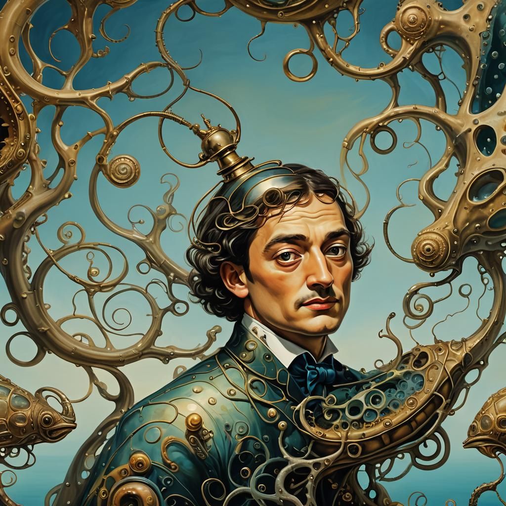 Submerged Surrealism: A Young Boy's Serene Encounter with a....