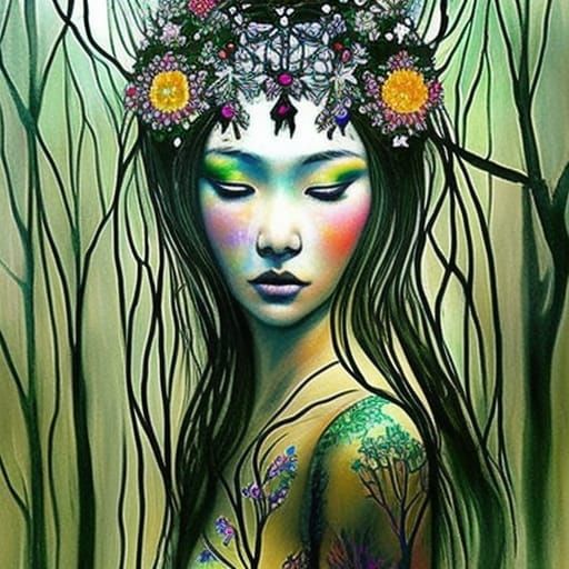 Fey Queen in an Enchanted Forest