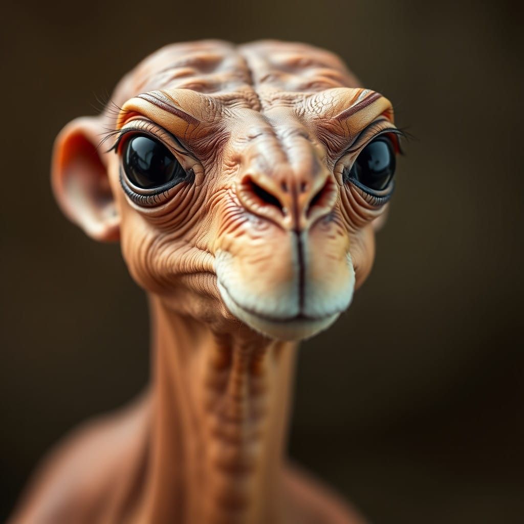 Cute Camel Headed Alien Close-up Portrait