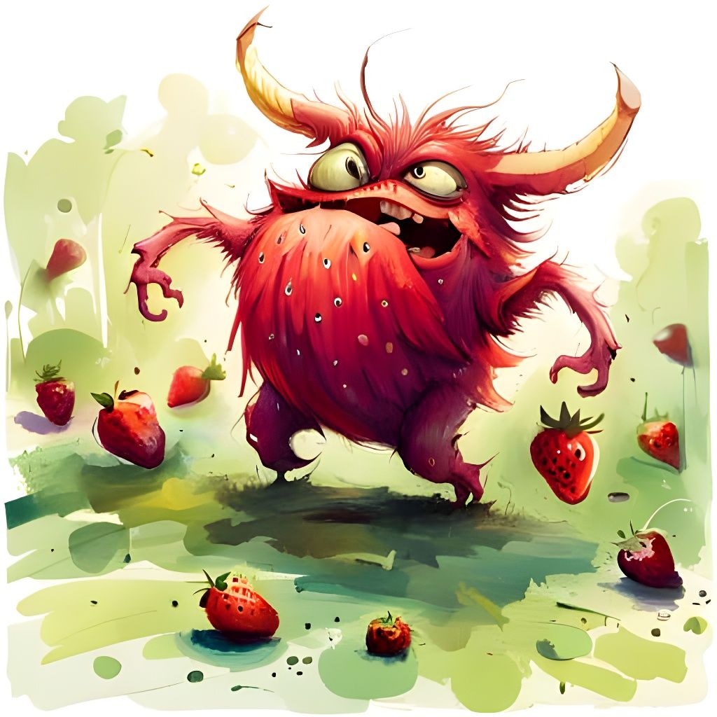 Colorful Strawberry Chasing Monster