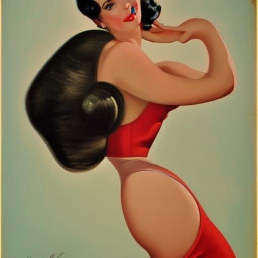 Fifties Pinup Girl in a Sleek, Vintage Style