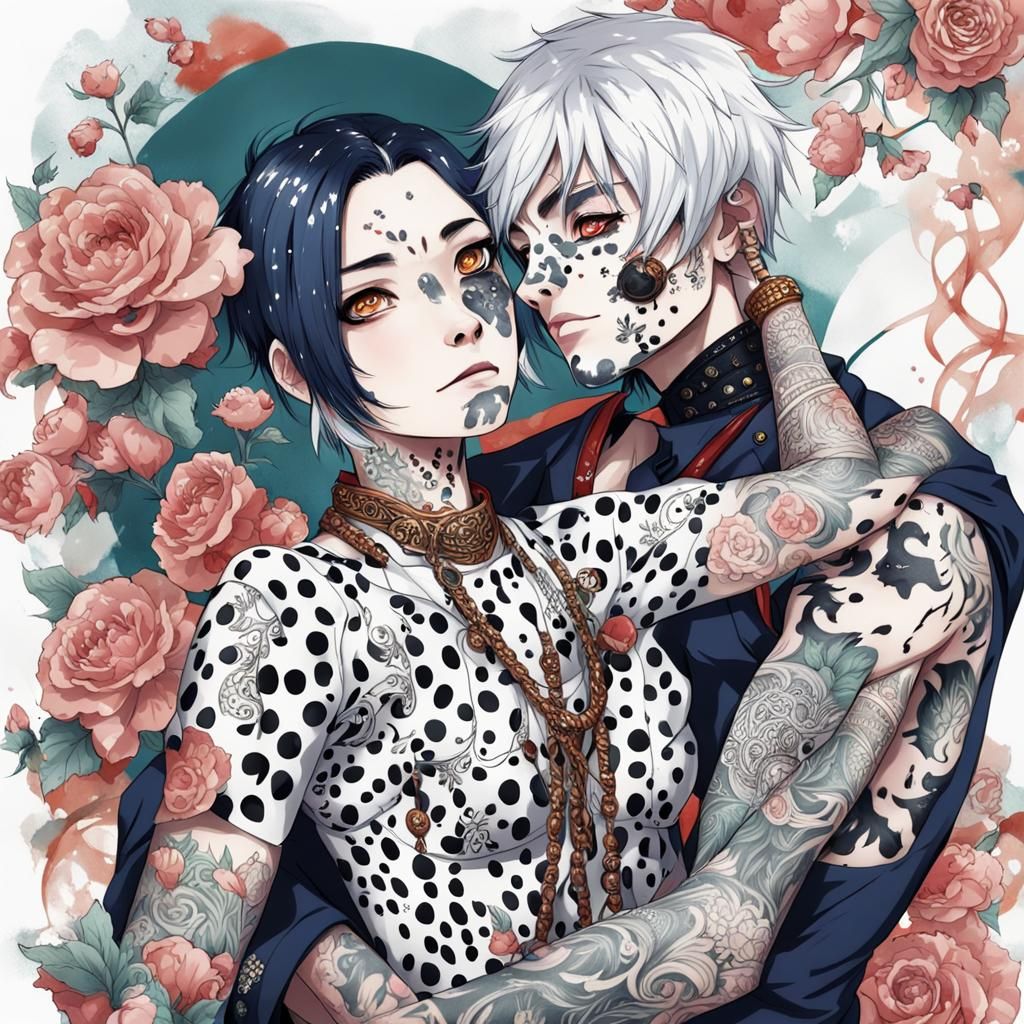 Dalmatian Human Hybrid in Anime Style