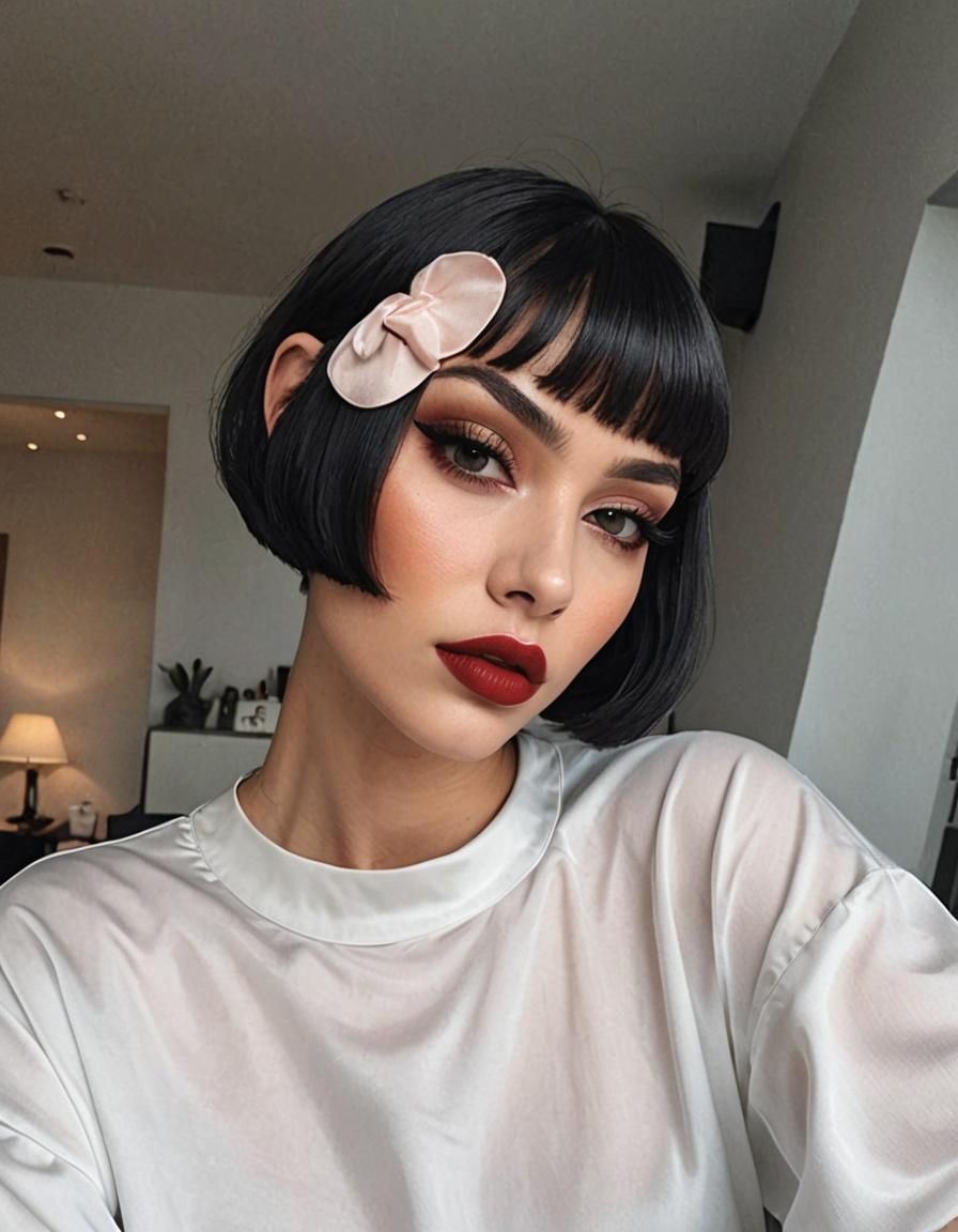 Glamorous Woman with Bold Makeup