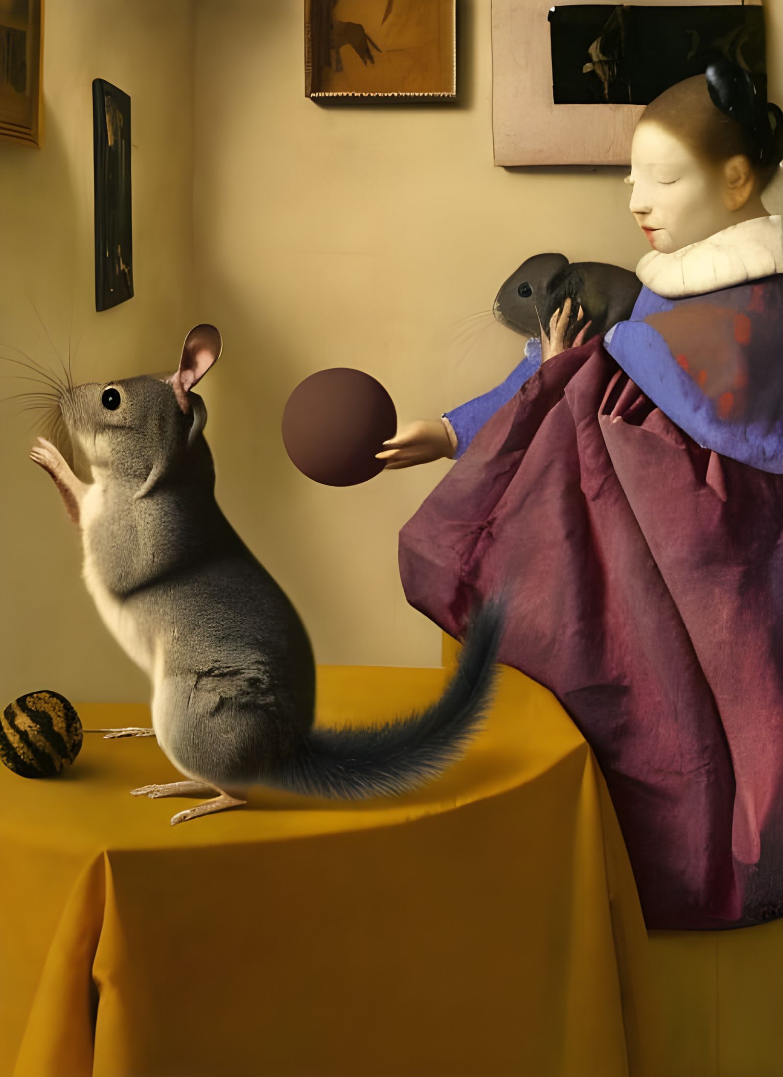 Chinchillas in a Joyful Ball, Inspired by National Geographi...