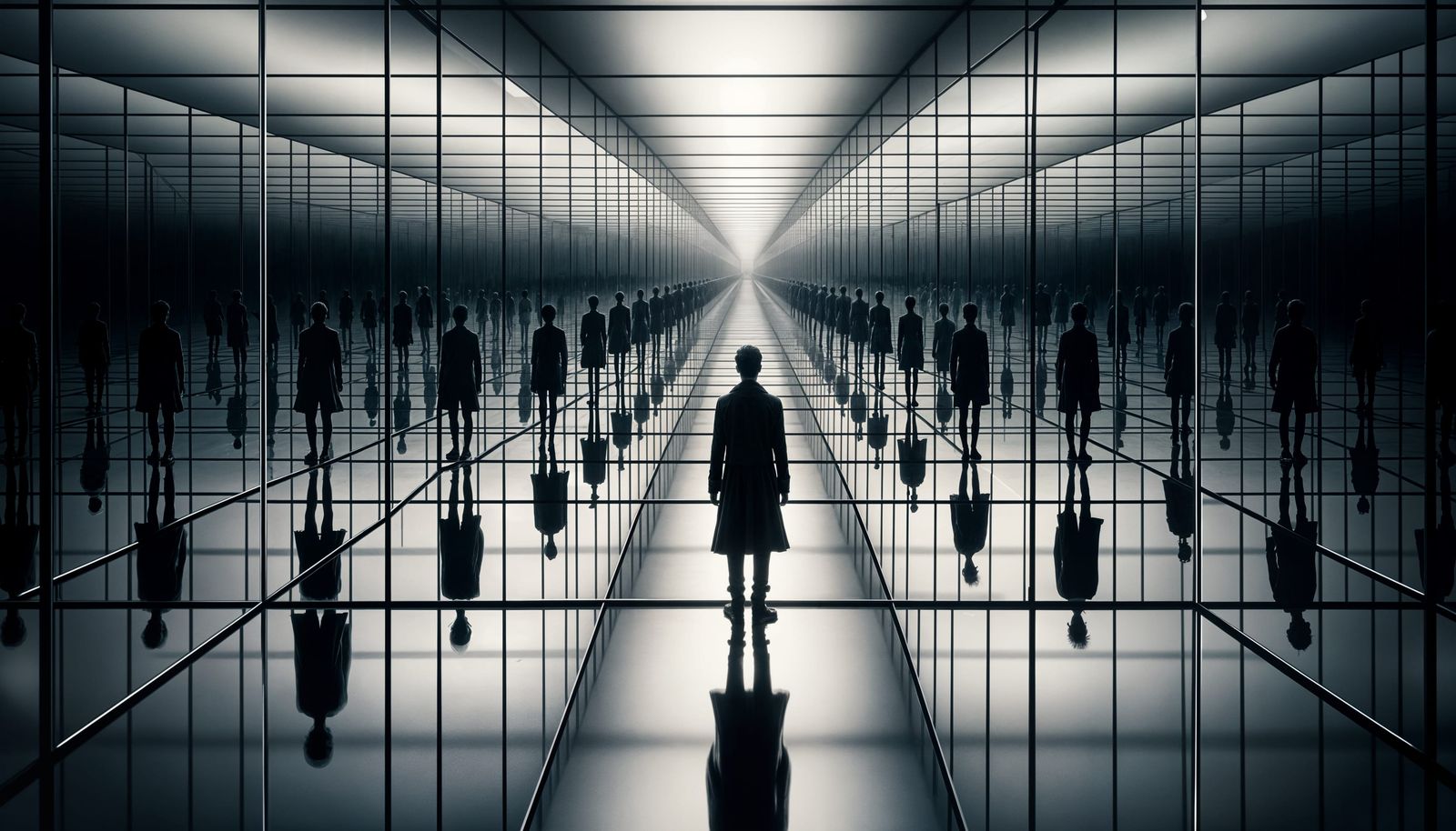 Ethereal Figure in Infinite Reflection