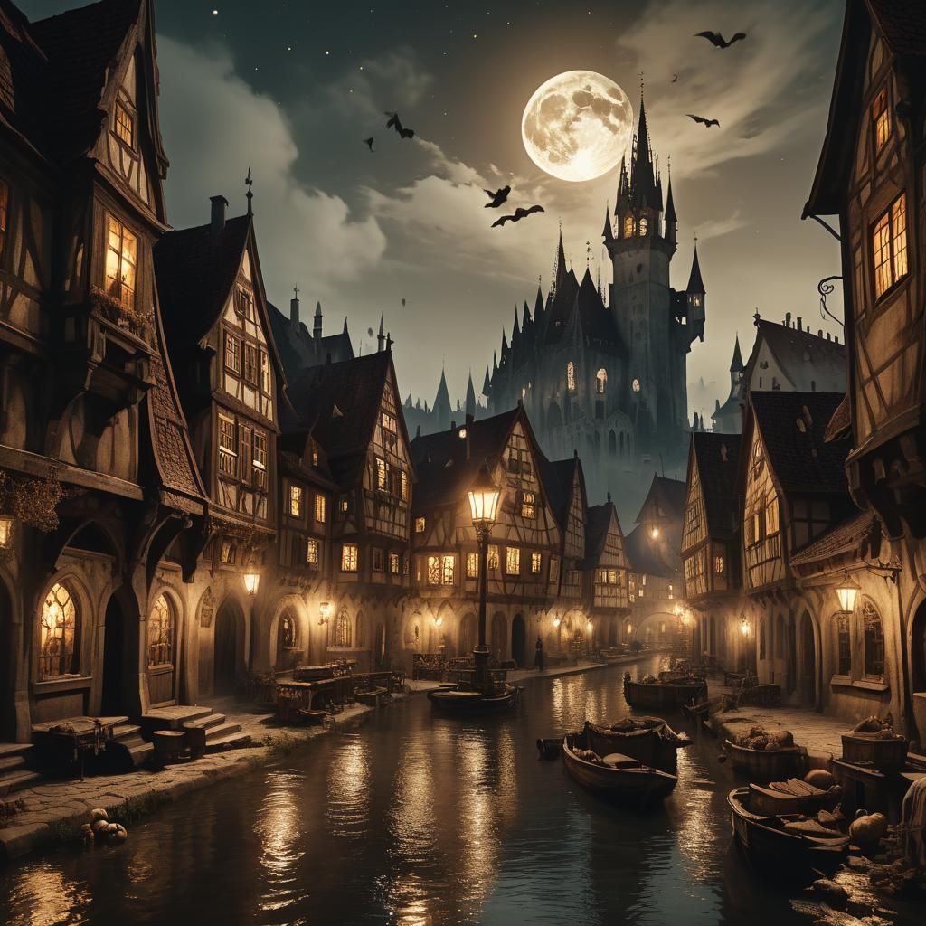 Ghosts Float Through Bavarian City at Night