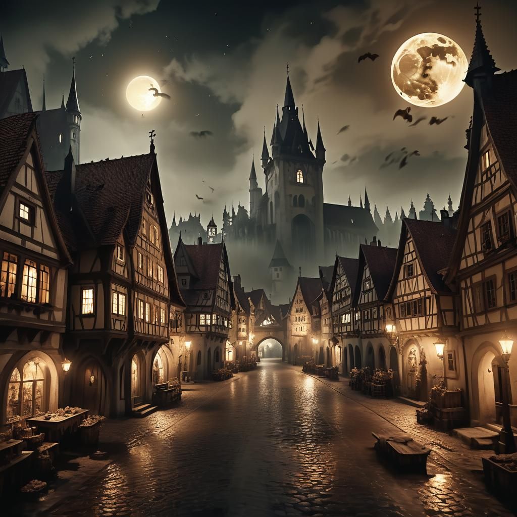 Ghosts Float Through Bavarian City in Sepia