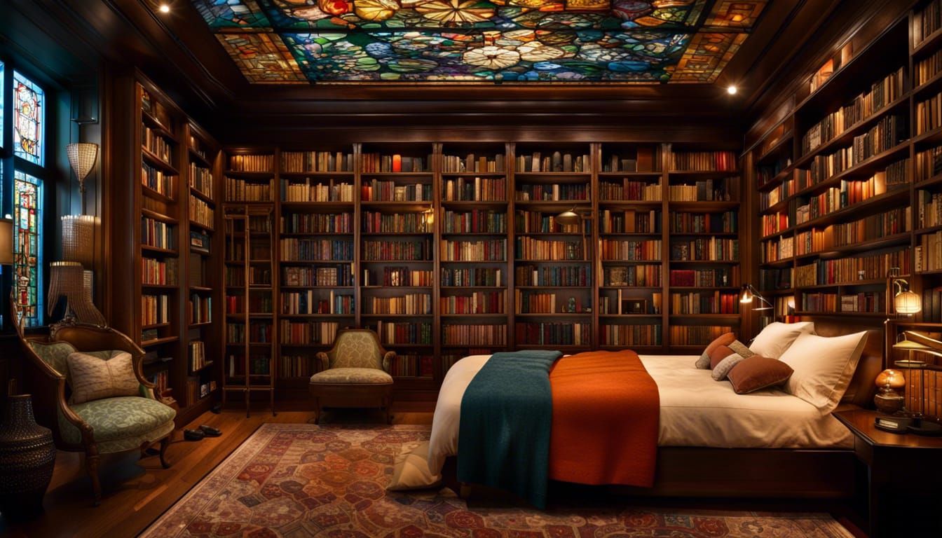 A Dreamlike Study in a Luxurious Bedroom