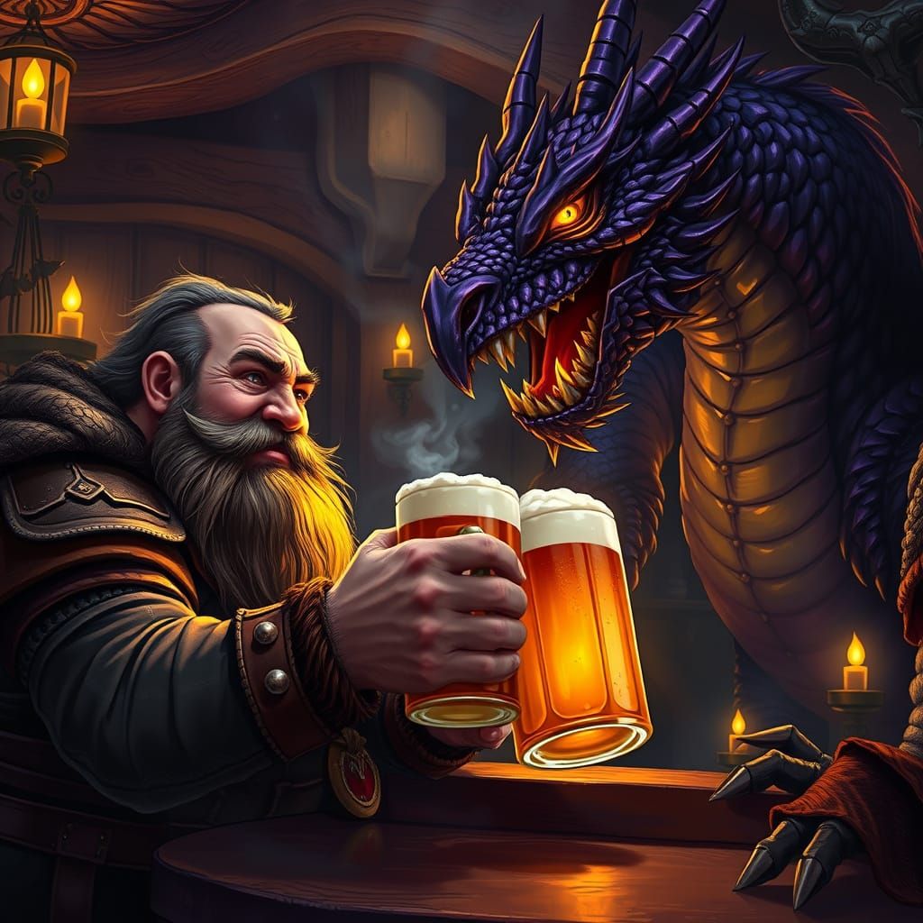 Mystical Tavern Scene in Dark Fantasy Style