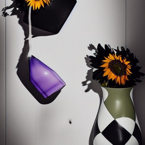 Dark Florals in a Shattered Vase with Milk Drips