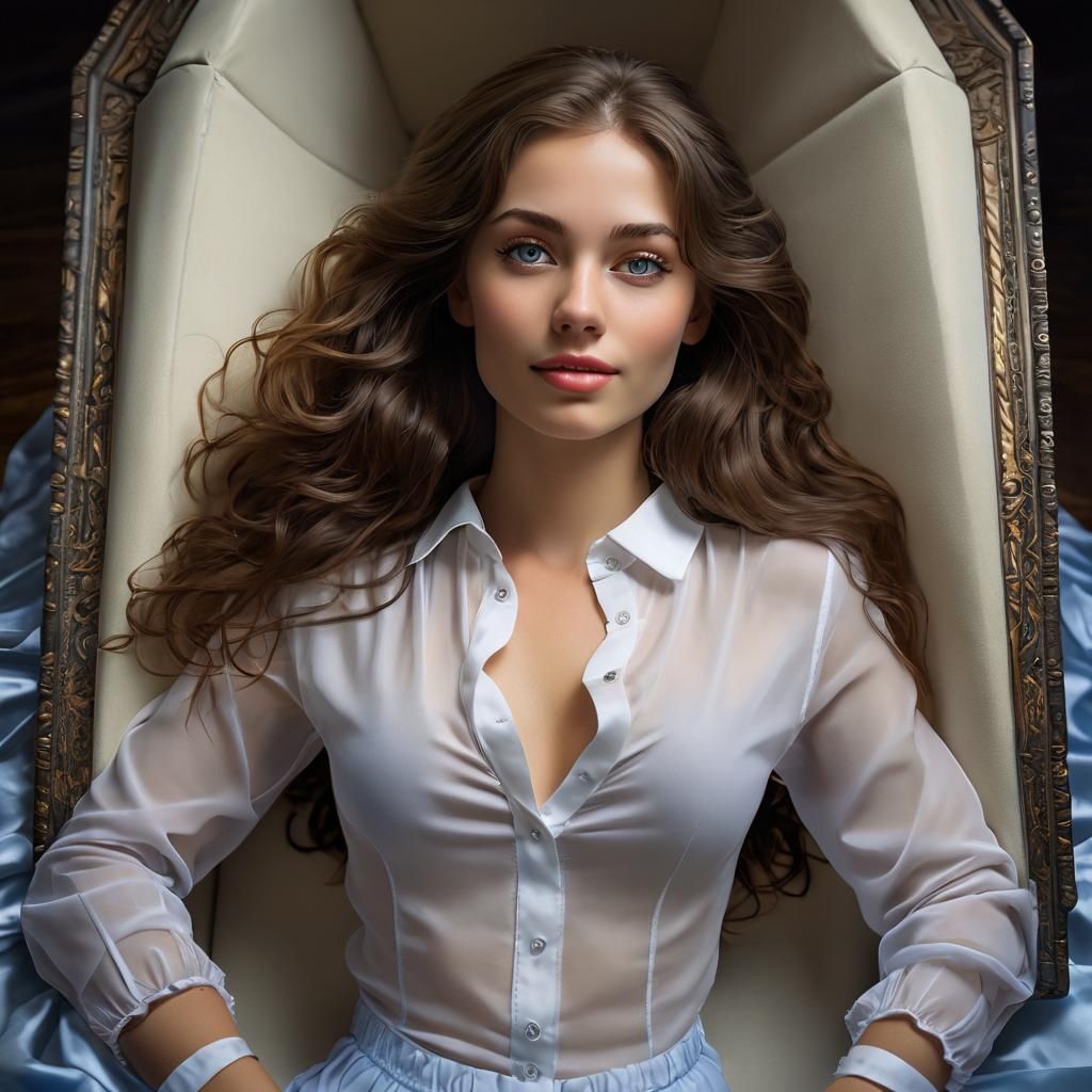 A Beautiful Woman Rises from a Coffin in a Stunning Ultrafin...