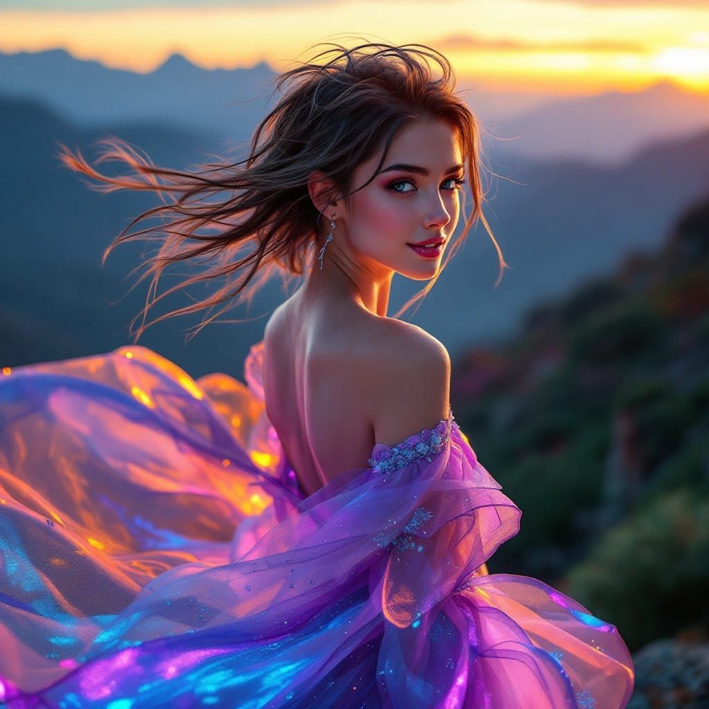 Elegant Fantasy Portrait of Young Girl