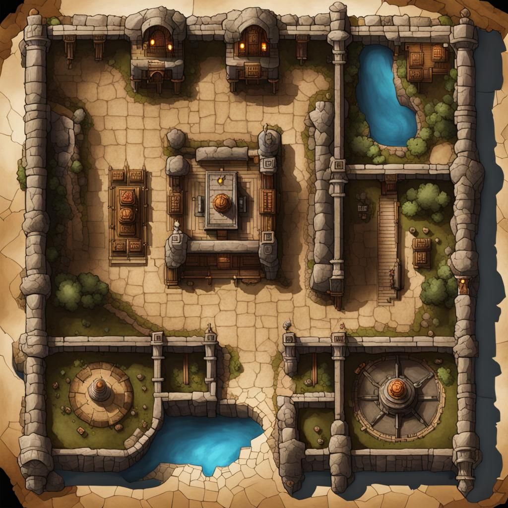 Fantasy Map of Barbarian Temple Complex